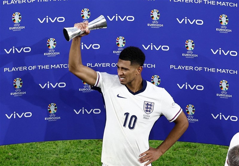 بلینگام بهترین بازیکن دیدار انگلیس - اسلواکی شد