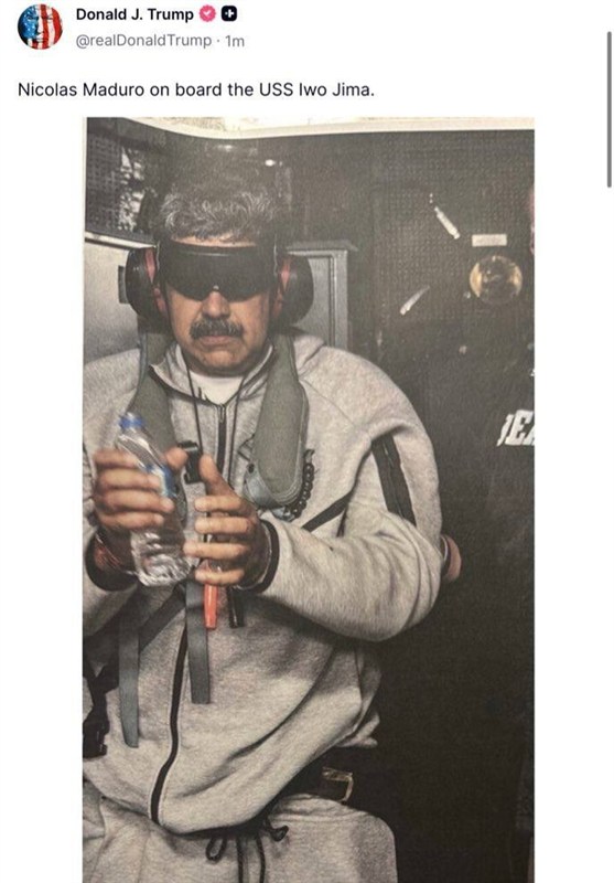 انتشار تصویر نیکلاس مادورو از سوی ترامپ